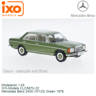 Modelauto 1:43 | IXO-Models CLC587N.22 | Mercedes Benz 240D (W123) Green 1976