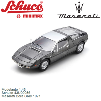 Modelauto 1:43 | Schuco 43U00056 | Maserati Bora Grey 1971