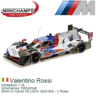 Modelauto 1:18 | Minichamps 155242046 | BMW M Hybrid V8 LMDH 2024 #20 - V.Rossi