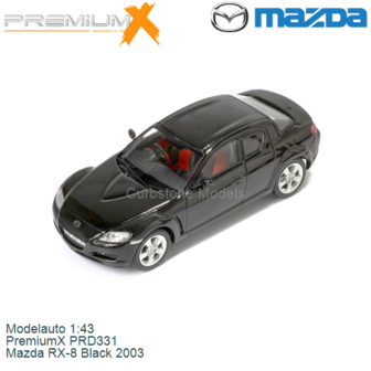 Modelauto 1:43 | PremiumX PRD331 | Mazda RX-8 Black 2003