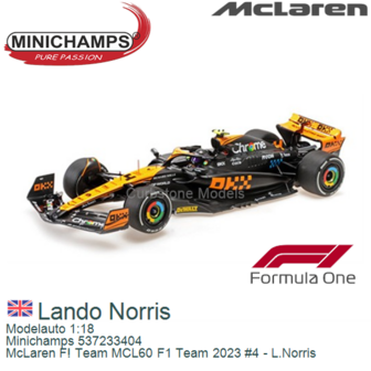Modelauto 1:18 | Minichamps 537233404 | McLaren F! Team MCL60 F1 Team 2023 #4 - L.Norris