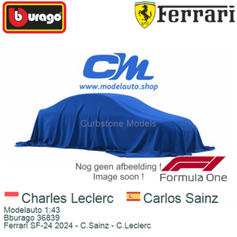 Modelauto 1:43 | Bburago 36839 | Ferrari SF-24 2024 - C.Sainz - C.Leclerc
