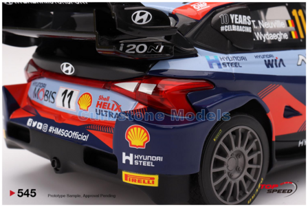 Modelauto 1:18 | Top Speed TS0545 | Shell Mobis Hyundai i20 RALLY1 WRC 2023 #11 - T.Neuville - M.Wydaeghe