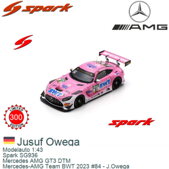Modelauto 1:43 | Spark SG936 | Mercedes AMG GT3 DTM | Mercedes-AMG Team BWT 2023 #84 - J.Owega 