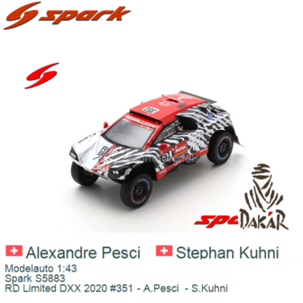 Modelauto 1:43 | Spark S5883 | RD Limited DXX 2020 #351 - A.Pesci  - S.Kuhni 