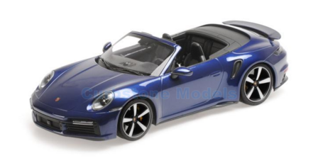 Modelauto 1:18 | Minichamps 155069081 | Porsche 911 Turbo S Cabrio Blauw 2020