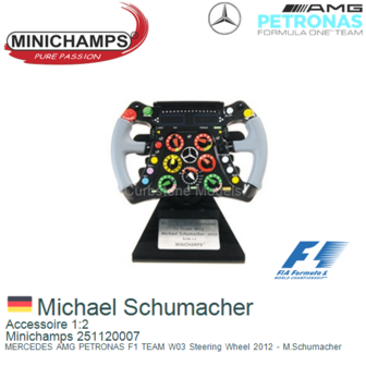 Accessoire 1:2 | Minichamps 251120007 | MERCEDES AMG PETRONAS F1 TEAM W03 Steering Wheel 2012 - M.Schumacher