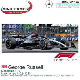 Modelauto 1:18 | Minichamps 110241263 | Mercedes AMG Petronas Formula One Team W15 E-Performace 2024 #63 - G.Russell
