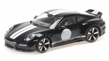 Modelauto 1:18 | Minichamps 155062000 | Porsche 911 Sport Classic (992) Blue Metallic and White 2022
