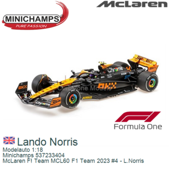 Modelauto 1:18 | Minichamps 537233404 | McLaren F! Team MCL60 F1 Team 2023 #4 - L.Norris