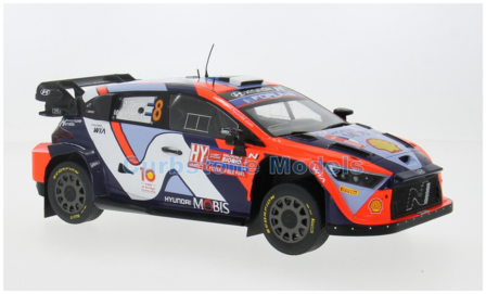Modelauto 1:18 | IXO-Models 18RMC223.22 | Hyundai Shell Mobis WRT i20 N Rally1 2024 - O.T&auml;nak - M.J&auml;rveoja