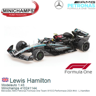 Modelauto 1:43 | Minichamps 410241144 | Mercedes AMG Petronas Formula One Team W15 E-Performace 2024 #44 - L.Hamilton