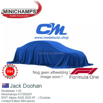 Modelauto 1:43 | Minichamps 417250207 | BWT Alpine A525 2025 #7 - J.Doohan