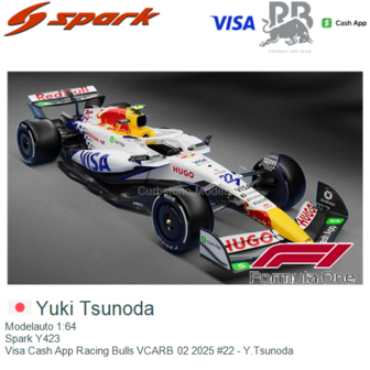 Modelauto 1:64 | Spark Y423 | Visa Cash App Racing Bulls VCARB 02 2025 #22 - Y.Tsunoda
