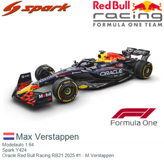 Modelauto 1:64 | Spark Y424 | Oracle Red Bull Racing RB21 2025 #1 - M.Verstappen