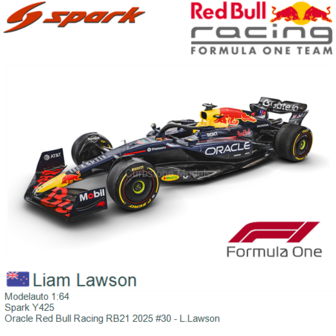 Modelauto 1:64 | Spark Y425 | Oracle Red Bull Racing RB21 2025 #30 - L.Lawson