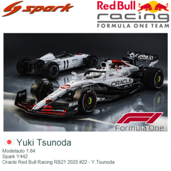 Modelauto 1:64 | Spark Y442 | Oracle Red Bull Racing RB21 2025 #22 - Y.Tsunoda