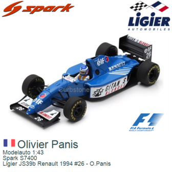 Modelauto 1:43 | Spark S7400 | Ligier JS39b Renault 1994 #26 - O.Panis