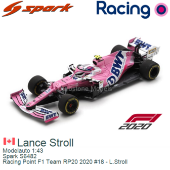 Modelauto 1:43 | Spark S6482 | Racing Point F1 Team RP20 2020 #18 - L.Stroll