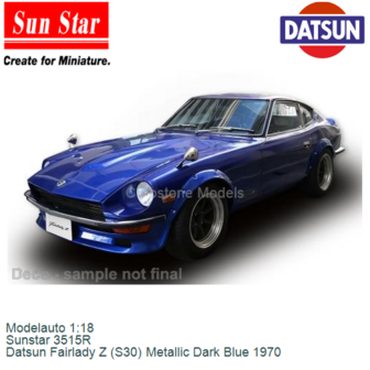 Modelauto 1:18 | Sunstar 3515R | Datsun Fairlady Z (S30) Metallic Dark Blue 1970