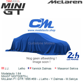 Modelauto 1:64 | MiniGT MGT00870-L | McLaren F1 GTR 1995 #59 - J.Letho - Y.Dalmas - M.Sekiya