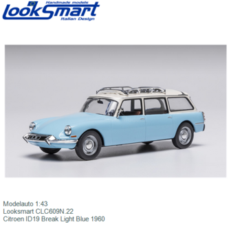 Modelauto 1:43 | Looksmart CLC609N.22 | Citroen ID19 Break Light Blue 1960