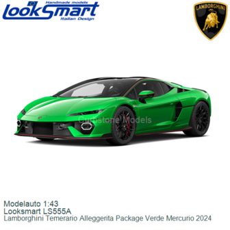 Modelauto 1:43 | Looksmart LS555A | Lamborghini Temerario Alleggerita Package Verde Mercurio 2024