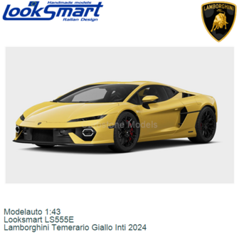 Modelauto 1:43 | Looksmart LS555E | Lamborghini Temerario Giallo Inti 2024