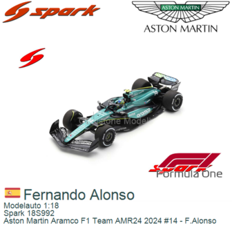 Modelauto 1:18 | Spark 18S992 | Aston Martin Aramco F1 Team AMR24 2024 #14 - F.Alonso
