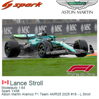 Modelauto 1:64 | Spark Y436 | Aston Martin Aramco F1 Team AMR25 2025 #18 - L.Stroll