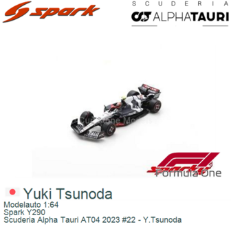 Modelauto 1:64 | Spark Y290 | Scuderia Alpha Tauri AT04 2023 #22 - Y.Tsunoda