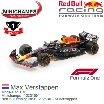 Modelauto 1:18 | Minichamps 110231501 | Red Bull Racing RB19 2023 #1 - M.Verstappen