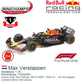 Modelauto 1:18 | Minichamps 110232301 | Oracle Red Bull Racing RB19 RBPT 2023 #1 - M.Verstappen