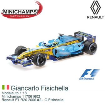 Modelauto 1:18 | Minichamps 117061602 | Renault F1 R26 2006 #2 - G.Fisichella