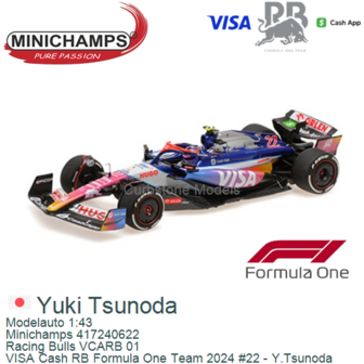 Modelauto 1:43 | Minichamps 417240622 | Racing Bulls VCARB 01 | VISA Cash RB Formula One Team 2024 #22 - Y.Tsunoda