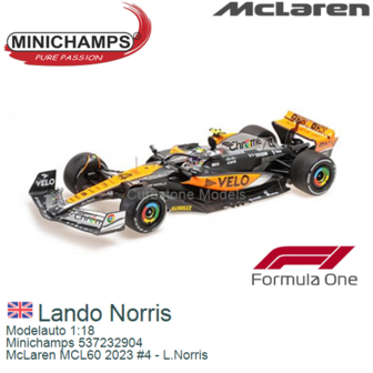 Modelauto 1:18 | Minichamps 537232904 | McLaren MCL60 2023 #4 - L.Norris