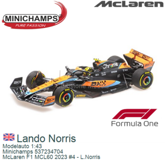 Modelauto 1:43 | Minichamps 537234704 | McLaren F1 MCL60 2023 #4 - L.Norris