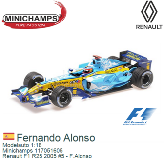 Modelauto 1:18 | Minichamps 117051605 | Renault F1 R25 2005 #5 - F.Alonso