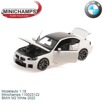 Modelauto 1:18 | Minichamps 110023122 | BMW M2 White 2022