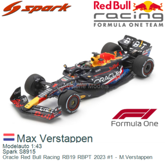 Modelauto 1:43 | Spark S8915 | Oracle Red Bull Racing RB19 RBPT 2023 #1 - M.Verstappen
