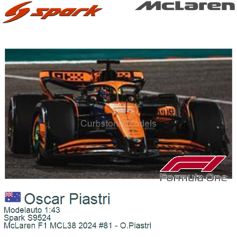Modelauto 1:43 | Spark S9524 | McLaren F1 MCL38 2024 #81 - O.Piastri