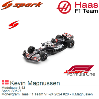 Modelauto 1:43 | Spark S9527 | Moneygram Haas F1 Team VF-24 2024 #20 - K.Magnussen