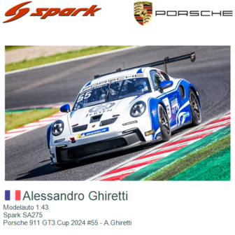 Modelauto 1:43 | Spark SA275 | Porsche 911 GT3 Cup 2024 #55 - A.Ghiretti
