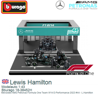 Modelauto 1:43 | Bburago 18-38452H | Mercedes AMG Petronas Formula One Team W14 E-Performance 2023 #44 - L.Hamilton