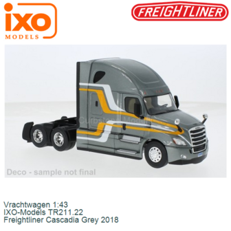Vrachtwagen 1:43 | IXO-Models TR211.22 | Freightliner Cascadia Grey 2018