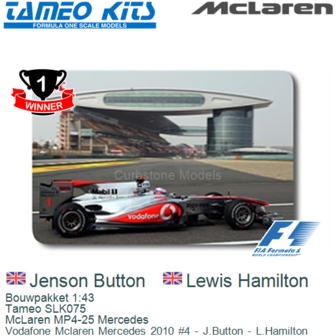 Bouwpakket 1:43 | Tameo SLK075 | McLaren MP4-25 Mercedes | Vodafone Mclaren Mercedes 2010 #4 - J.Button - L.Hamilton