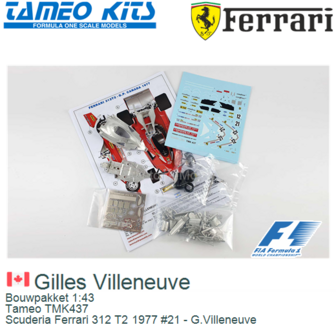 Bouwpakket 1:43 | Tameo TMK437 | Scuderia Ferrari 312 T2 1977 #21 - G.Villeneuve