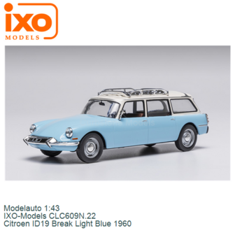 Modelauto 1:43 | IXO-Models CLC609N.22 | Citroen ID19 Break Light Blue 1960