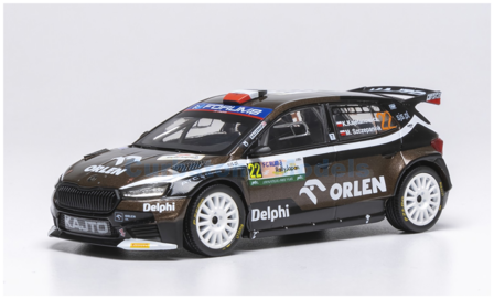 Modelauto 1:43 | IXO-Models RAM969.22 | Skoda Fabia RS Rally2 2024 #22 - K.Kajetanowicz  - M.Szczepaniak