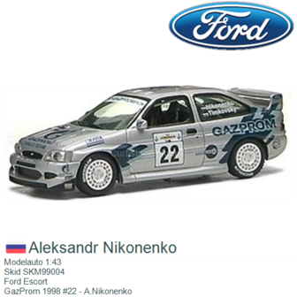 Modelauto 1:43 | Skid SKM99004 | Ford Escort | GazProm 1998 #22 - A.Nikonenko